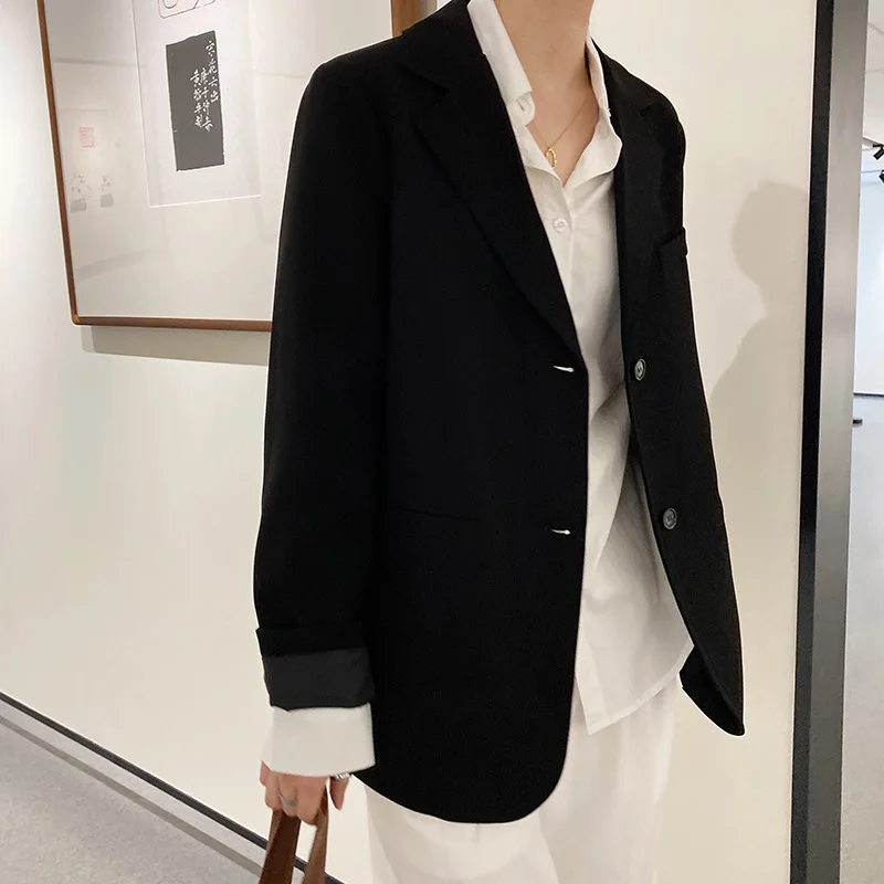 

Luxi Small Suit Jacket Female Korean-Style Net Red 2020 Autumn New Retro Hong Kong-Style Drape Casual Suit 8018