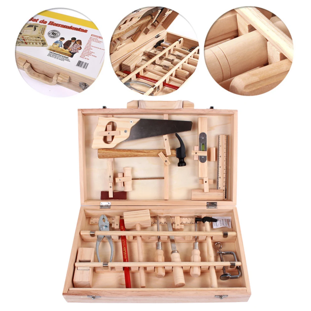 

Simulation Repair Tools Wooden Tool Sets Construction Accessories Set Play House Toy Early Educational Woodworking Puzzle Toys