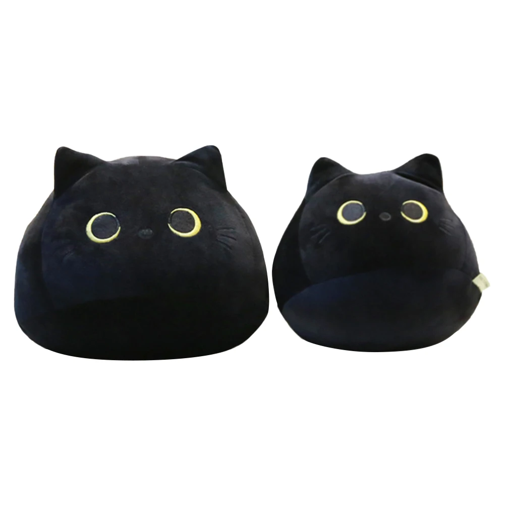 Peluche Chat Noir Coussin Moelleux Amour De Chat