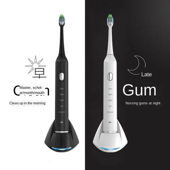 

5 Modes 8-Level Waterproof Wireless Induction Sonic Rechargeable Adult Couple Whitening Soft-Bristle Toothbrush