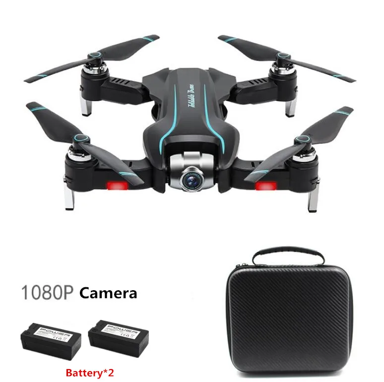 1080P Bag 2battery S-17 складной Wi-Fi FPV Дрон 2,4G 100M Регулируемый 4K оптический поток двойная камера кран полета RC Квадрокоптер Вертолет рождественский подарок - Цвет: 1080P Bag 2battery