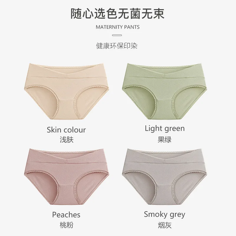 Bragas de maternidad de cintura baja para mujeres embarazadas, ropa  interior de algodón suave, fina, transpirable, vientre cruzado en V|Bragas  de maternidad| - AliExpress