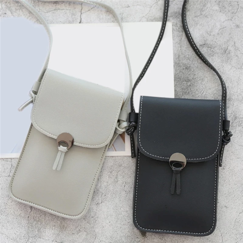 Transparent Touch Screen Retro Simple Mobile Phone Bag 2021 Women PU Chain Messenger Bags Small Flap Bag Mini Shoulder Bag