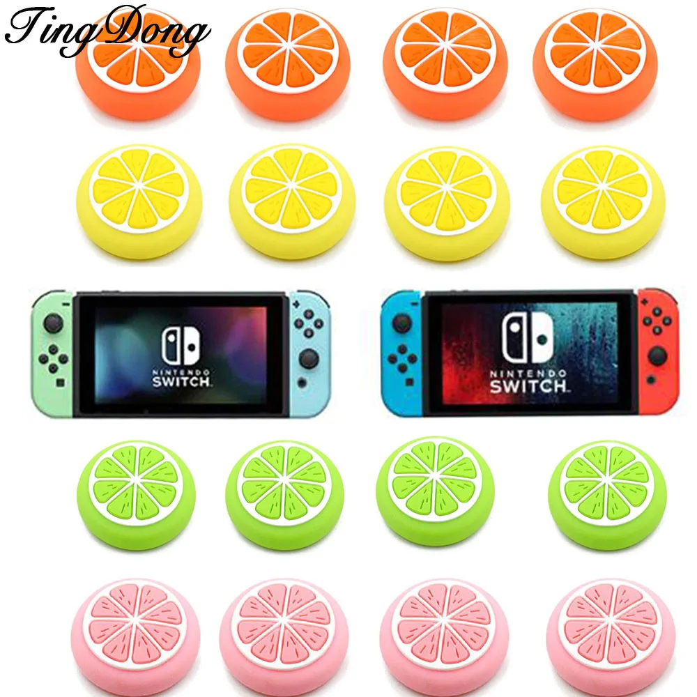 

For Nintendo Switch Lite Joy con thumb grip caps soft Controller Cover Joystick rubber Gamepad Button Lemon Cases NS Accessorie