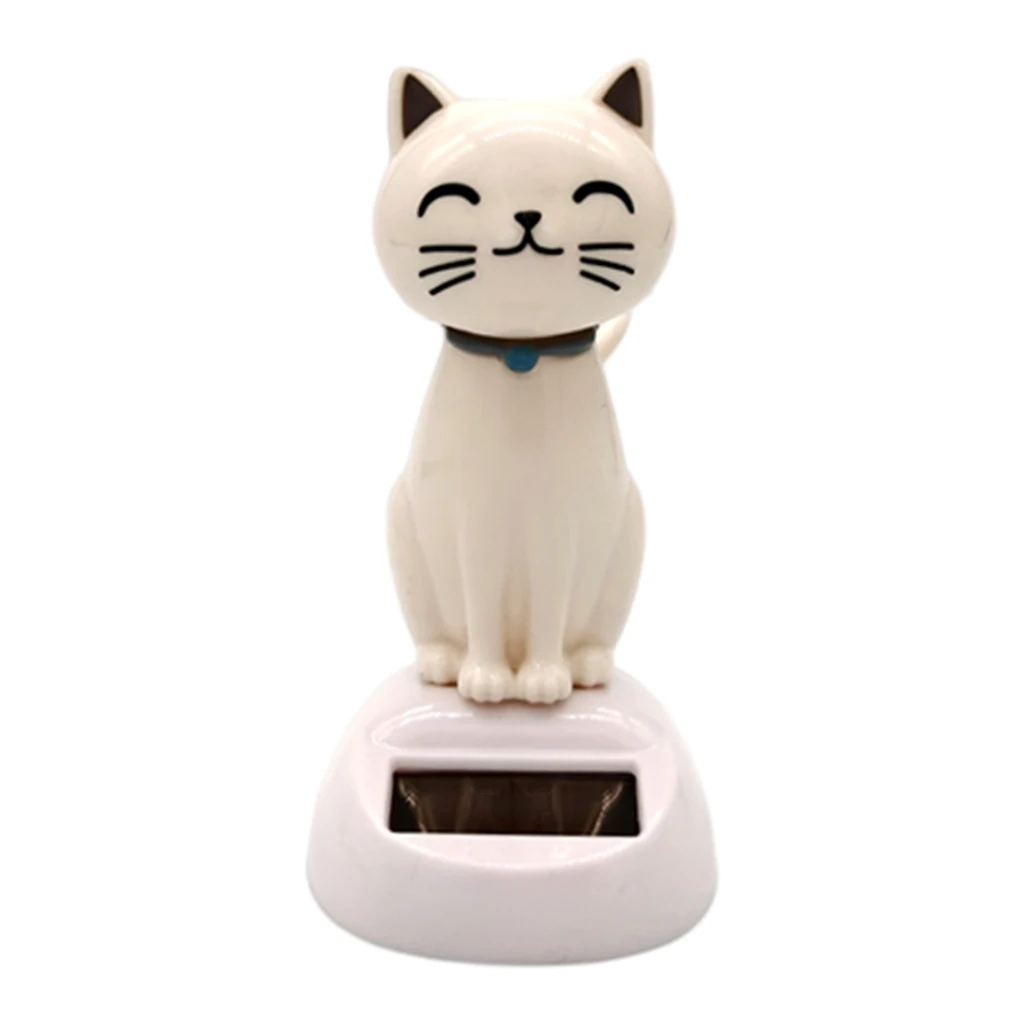 태양 전원 사랑스러운 떨고 머리 춤 작은 고양이 그림 테이블 상단 사무실 대시 보드 디스플레이 장식 머리 인형 장난감 악세사리