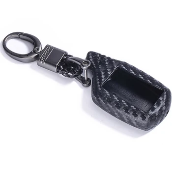 

Caron Fiber Silicone Key Cover Case for Starline B9 B6 A91 A61 Twage Two Way Car Alarm System Keychain Car Styling