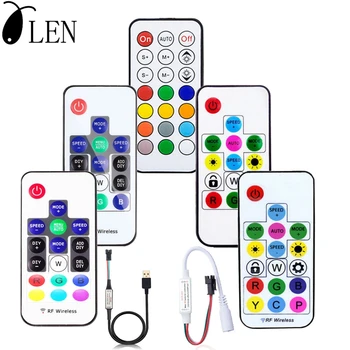 

WS2811 WS2812B Led Pixels Strip Light Controller USB/DC MINI 3Keys RF 14/17/21Keys Led Tape Controller DC5-24V