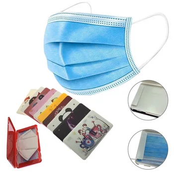 

2020 Mask Storage Box Colorful Cartoon Respirator Storage Box Snap-on Portable Mask holder Thicken Model