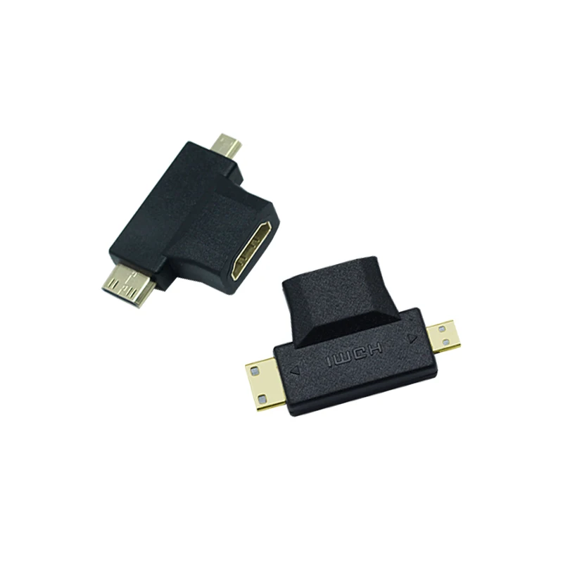 

Micro Mini HDMI to HDMI Adapter 1080P 3 in 1 Male to Female Cable Extension Connector Gold Plated Mini Micro HDMI Converter