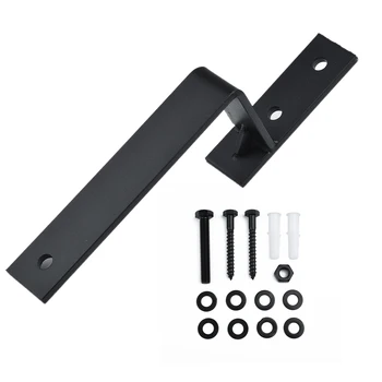 

Black Sliding Barn Door Double Track Big Wheel Hanger 6mm Thickness Fittings Kit