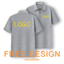 Polo de negocios de manga corta de verano para hombre y mujer, ropa de equipo superior de algodón de alta gama, logotipo bordado impreso personalizado NSLP