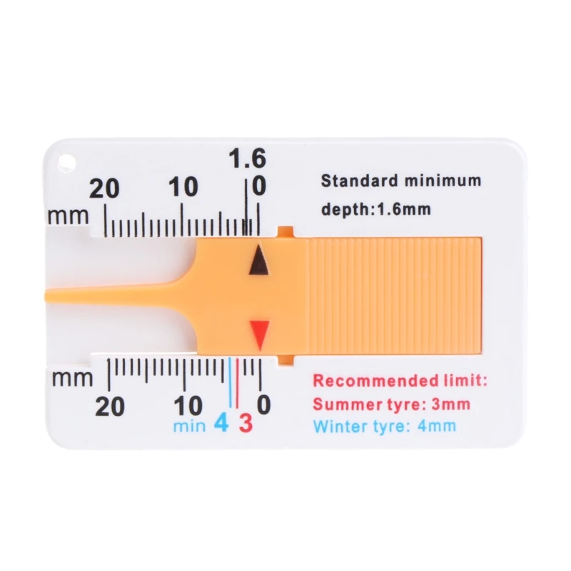 

Tyre Tread Depth Gauge Car Motorcycle Trailer Van Wheel Keychain Measure Tool