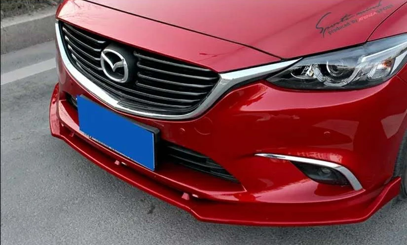 Высокое качество 3 шт Автомобильный передний бампер сплиттерная губа диффузор спойлер крышка для Mazda 6 Atenza- углеродного волокна вид/черный