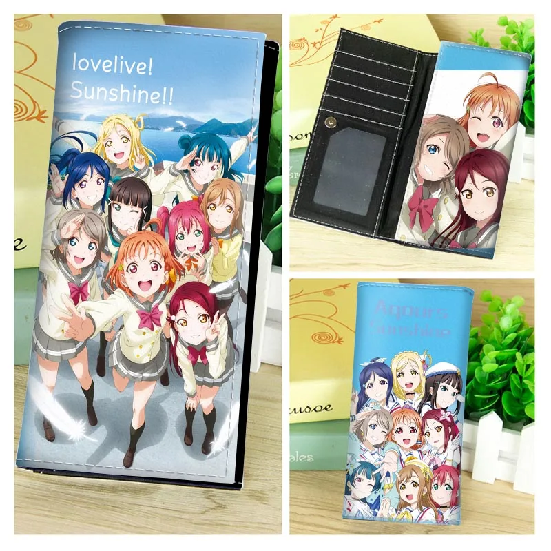 3 стиля аниме Дата живой Длинные кошельки Tokisaki Kurumi красочные печатные с кошельком - Цвет: Lovelive Sunshine