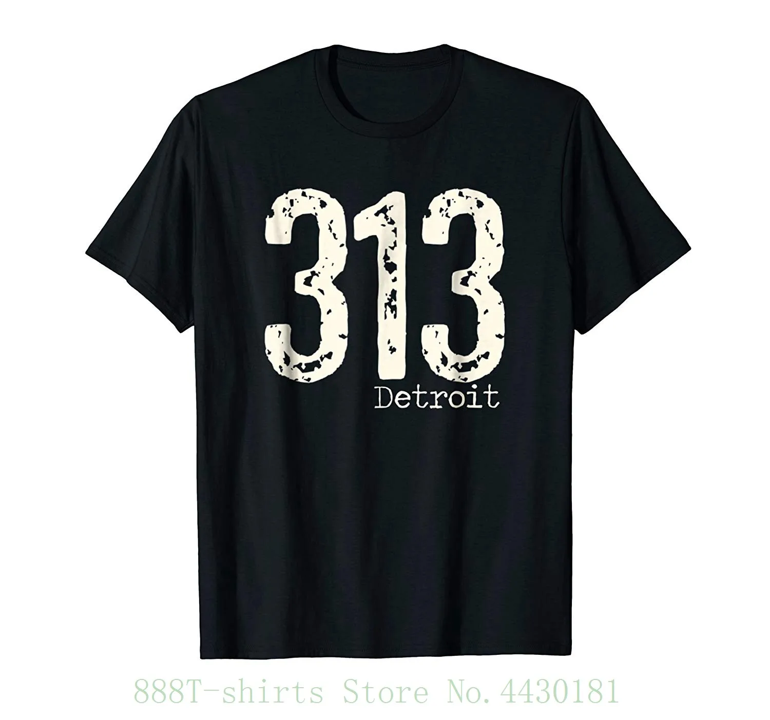 Women's Tee 313 Detroit Area Code T Shirt Distressed Vintage Organic Cotton Cute T-Shirt | Женская одежда