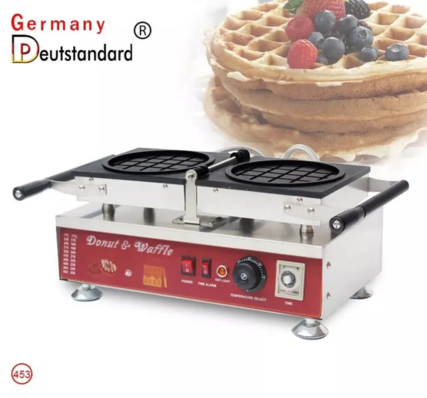 Hot Sale One Pcs Electric Portable Waffle Maker Flip Round Belgian Waffle Machine Belgium Corn Baking Pancake Machine With CE commercial double heads heart shape stainless steel non stick coating belgian bubble waffle cone maker waffles making machine