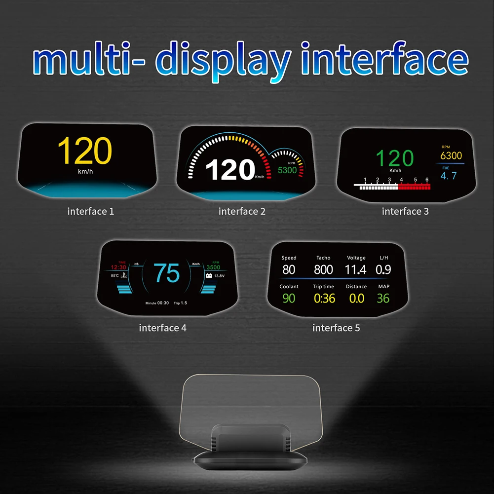  HD Farbe LCD Display Auto HUD Head Up Display OBD2 GPS Kopf Display Auto Geschwindigkeit Projektor 