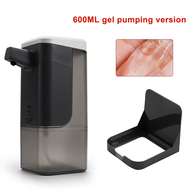 600ml Touchless Automatic Soap Dispenser Infrared Induction Sensor Hand Washer Hand Sanitizer Bathroom Accessories Gray Fluid Type