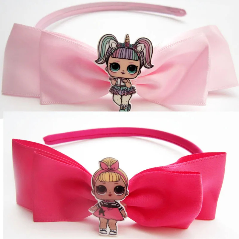 

LOL surprise doll headband fresh yarn shiny bow five-pointed star temperament fashion baby headdress For kids Birthday Gift 2C55