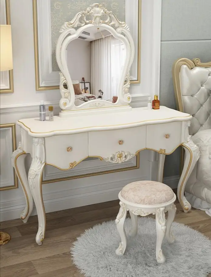 

European style dressing table table table bedroom modern simple storage cabinet integrated network red ins style high grade