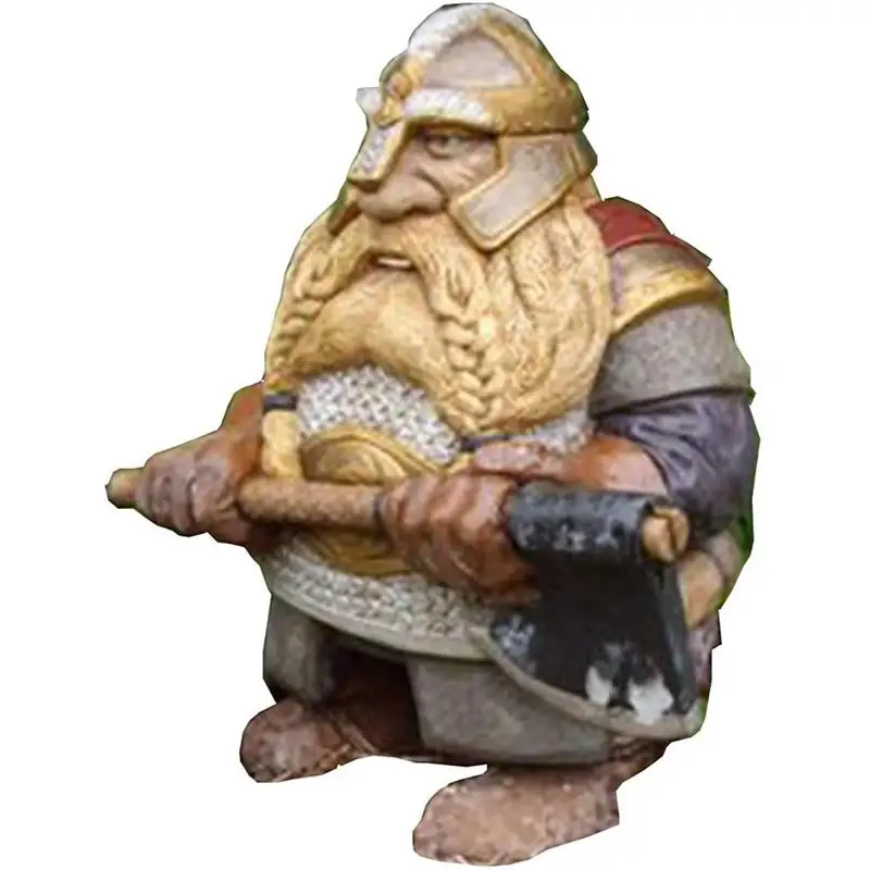 Viking Victor Norse Dwarf Gnome Statue Garden Ornament 3D Resin Craft