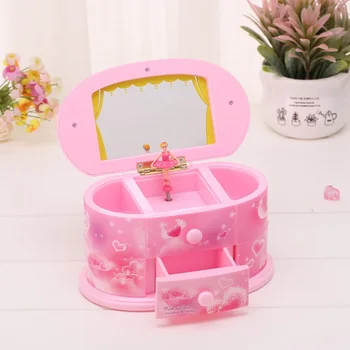 

Ballet Dancer Doll Music Box Jewelry Organizer Make Up Box Portable Musical for Kids Girls Children Gift