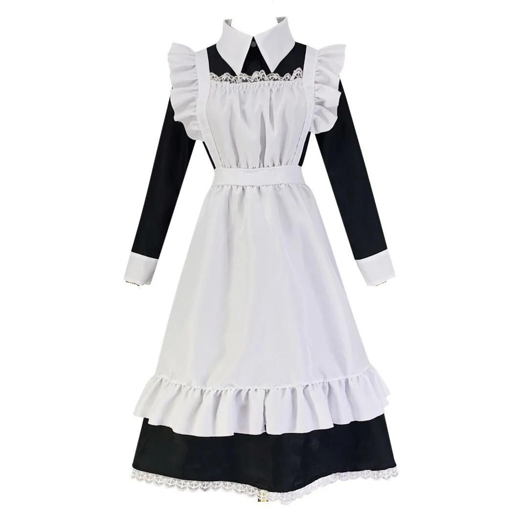 

Shanghai Story COS Anime Women's The Promised Neverland Isabella Krone Cosplay Long Sleeve Maid Dress Costume