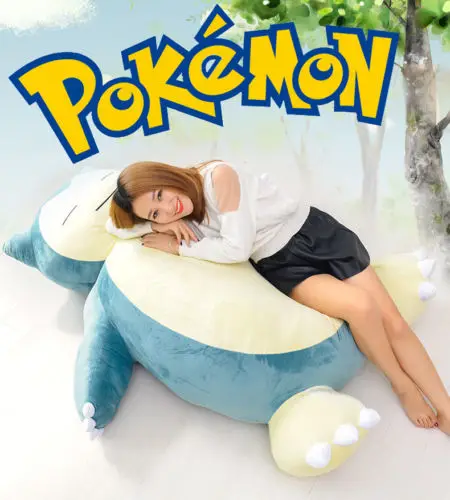 59" Plush Anime Soft Stuffed Animal Doll Snorlax Plush Toys Pillow Bed ONLY COVER WITH ZIPPER For Kid Gif doll Children's Day