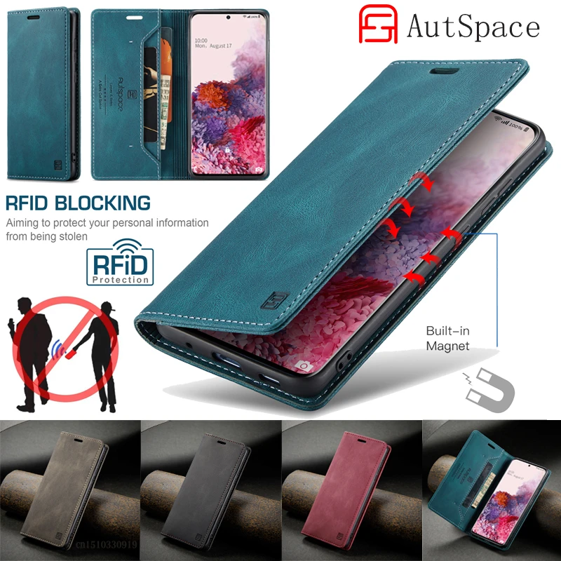 Кожаный чехол-книжка для Samsung Galaxy S20 FE S21 Ultra S10 S9 S8 Plus A12 A42 A52 A72 5G A21S A50 A70 Магнитный