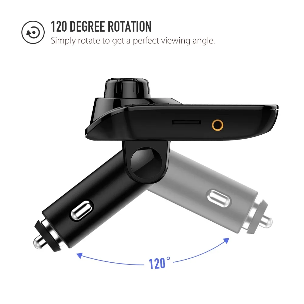 VicTsing Car FM Bluetooth Transmitter Handsfree Car Kit Wireless Radio Audio Adapter Car MP3 Music Player with Dual USB Charger (8)