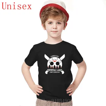 

Children T-shirt Camp Crystal Lake Camp Counselor Friday the 13th Jason T-Shirt Halloween Massacre tops for girls boys clothes