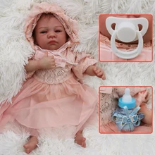 45 см кукла новорожденного ребенка игрушки с платьем принцессы силиконовые reborn Baby Boneca alive эксклюзивная кукла с шапочкой для девочек пятизвездный подарок