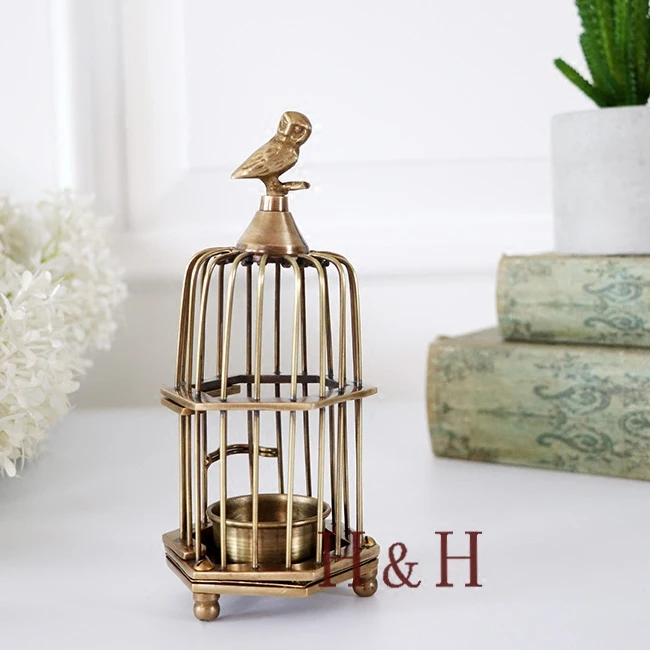 Ретро подсвечник птичья клетка подсвечник подарок канделябры Decorativos De Velas bougeoir домашняя комната рождественские украшения 30ZT259