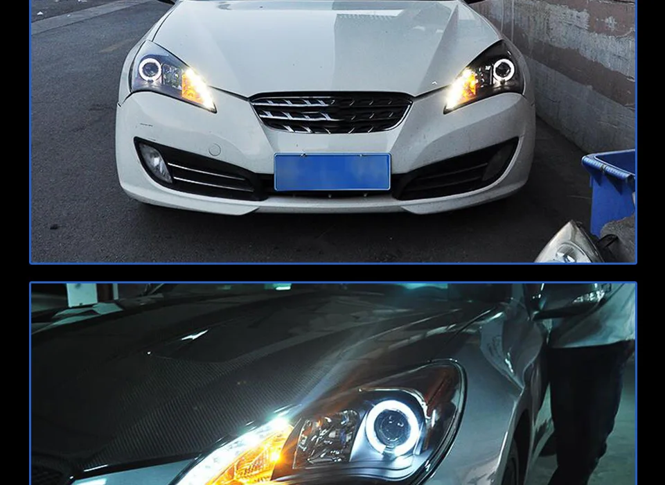 Автомобильный Стайлинг для Hyundai Genesis Coupe фары rohans Светодиодный фонарь H7 D2H Hid вариант Angel Eye биксеноновые фары