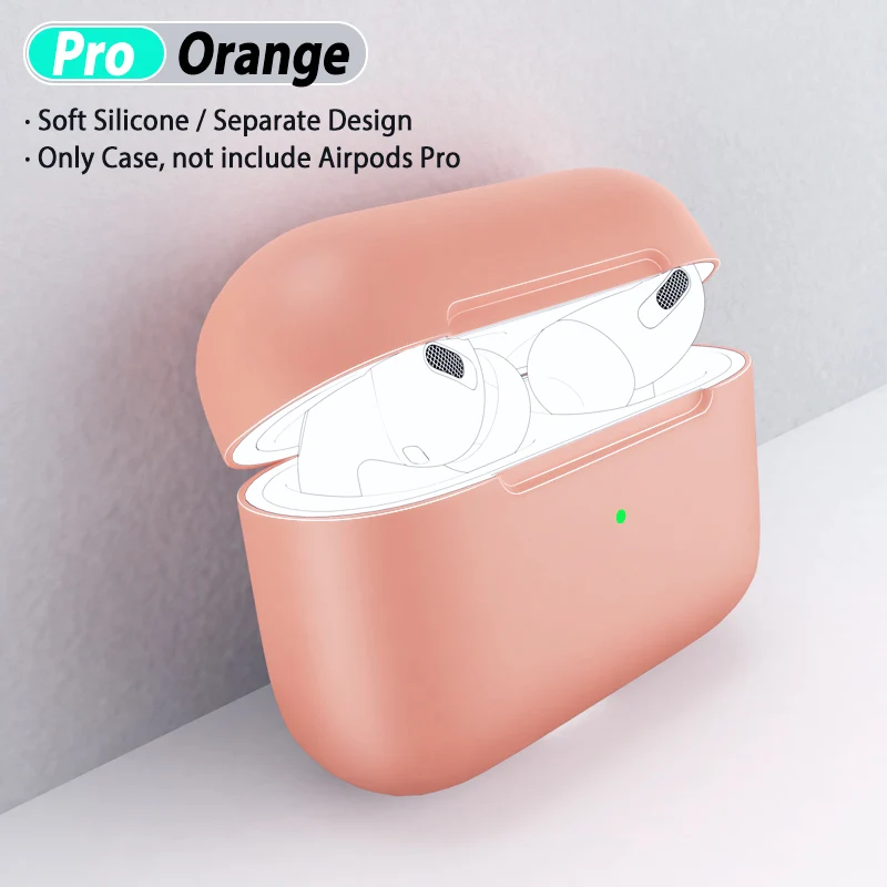 Мягкий силиконовый чехол для Airpods Pro, защитный чехол для Airpods Pro 3, аксессуары, защитный чехол для Aapple Air Pods Pro - Цвет: Orange