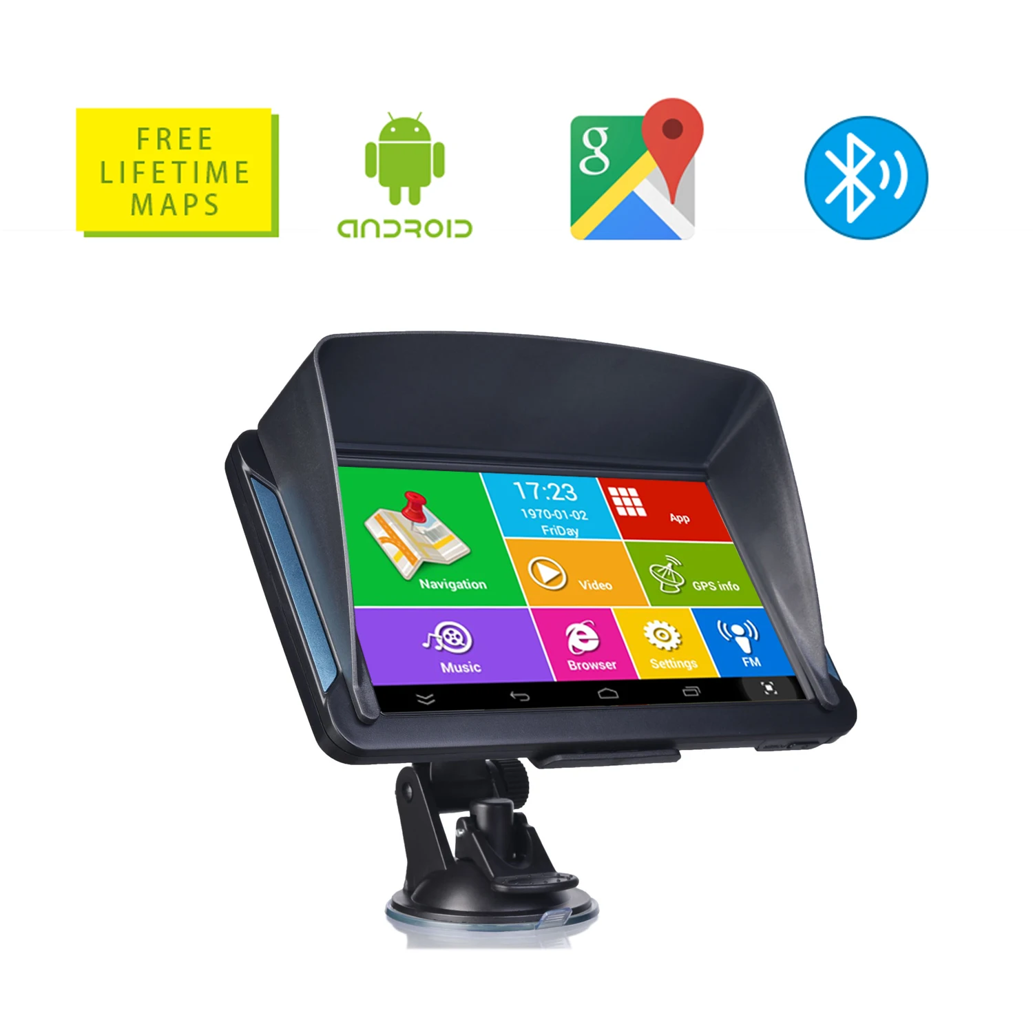 GPS-навигатор Sat Na AV-IN автомобильный FM-передатчик 7 &quotэкран Android 16 ГБ RAM512MB Bluetooth Wi-Fi