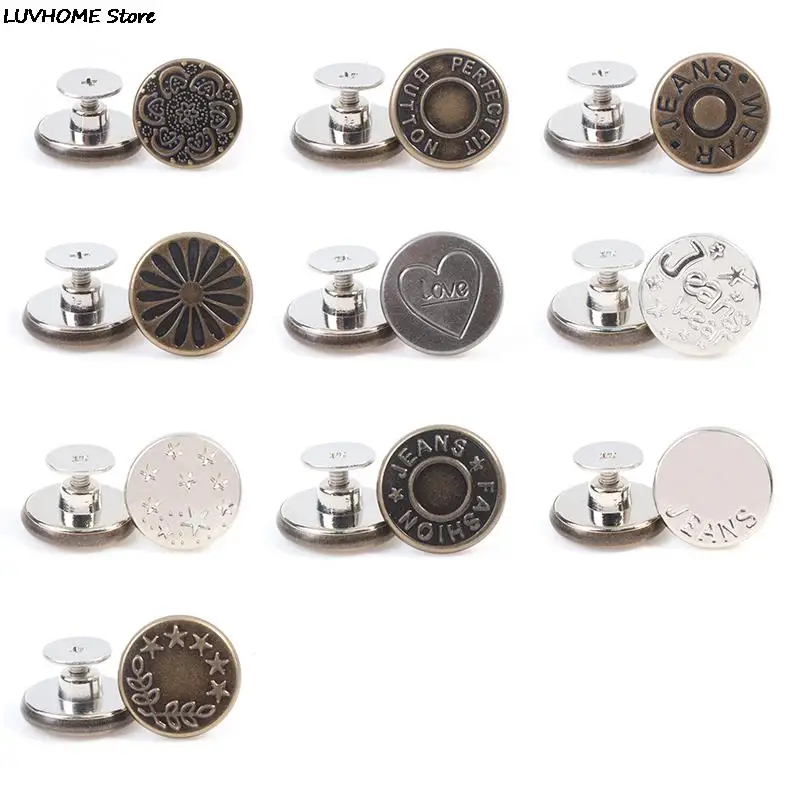 New Button Pins for Jeans Button Replacement for Pants Fashion DIY