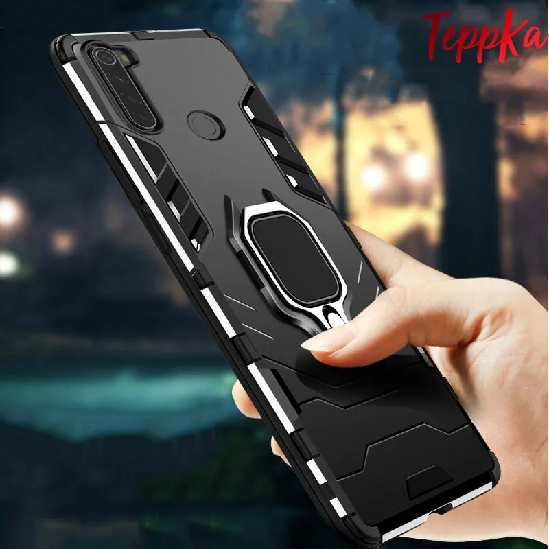 Armor Shockproof Ring Holder Case for Xiaomi Redmi Note 8T Phone Hard PC Soft TPU Hybrid Back Cover For 8 Pro | Мобильные телефоны
