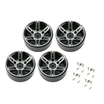 

4pcs 1.9 Inch RC Tires Beadlock Alloy Wheels Hub Beadlock Rim Set for 1/10 RC Car Model Toy Component Spare Parts RC Tires
