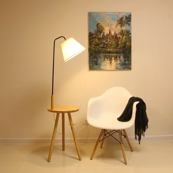 

Northern Europe Raw Wood Floor Lamp Modern Japanese Concise Originality A Living Room Sofa Bedroom Bedside Led Tea Table Floor