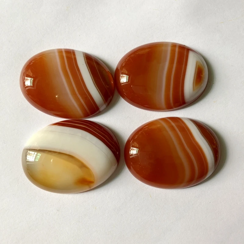 Oval Red Agate CAB Cabochon Beads For Jewelry Ring Pendant Making 5Pcs 6 Size 