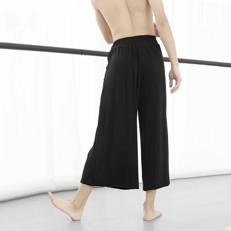 Latin Dance Wide leg pants Men Man teacher Ballroom Tango trousers Cha Salsa rumba modern Dance wear Yoga costumes