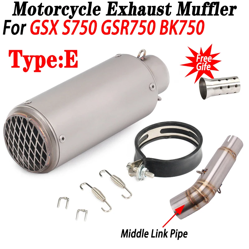 Motorcycle Exhaust Middle Link Pipe For Suzuki GSX S750 GSX-S 750 GSR750 BK750 Escape Moto Modified Muffler with DB Killer Tube - Image 5