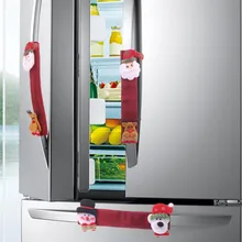 4 шт. рождественские украшения защита ручки холодильника Крышка для микроволновой печи Антистатическая двойная дверная ручка