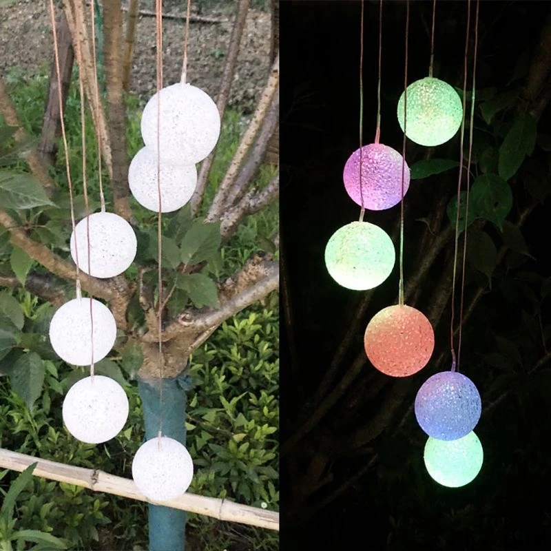 Частичная сфера на солнечных батареях ветряной колокольчик светильник светодиодный садовый подвесной Спиннер лампа меняющая цвет Газон Двор украшение дома