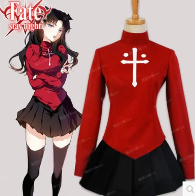 Высококачественный костюм аниме Fate/stay night Tohsaka Rin Униформа Женский для косплея топ