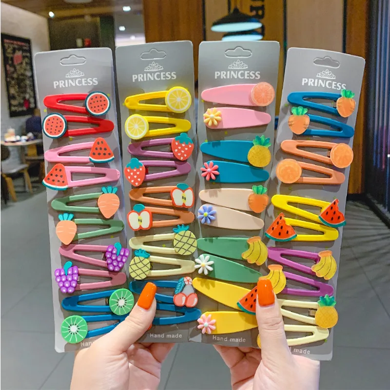 

[Xwen] 10 / 5 / Set Children's Hair Accessories New Cute Flower Cartoon Animal Fruit 5cm Girl Hair Clip Headdress OH1295