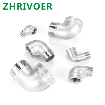 

304 stainless steel 1/4'' 1/2'' DN8 DN10 DN15 DN20 90 degrees pipe fittings