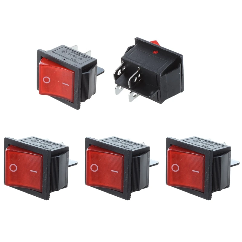 2 предмета KCD4 DPST ВКЛ ВЫКЛ 4 Pin рокер желобковый выключатель 15A/20A & комплект из 3