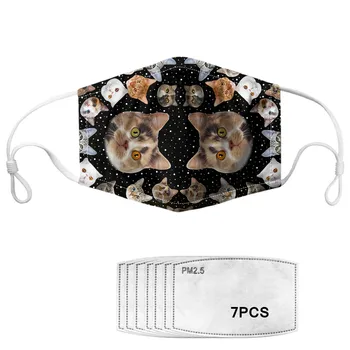 

Universe Starry Cat Print Female Reusable Mouth-muffle Anti Haze Shield Wind Washable Half Nose Mouth Face Maske Fashion Custom